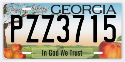 GA license plate PZZ3715