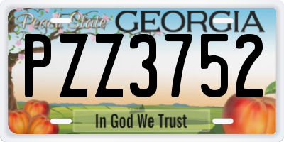 GA license plate PZZ3752