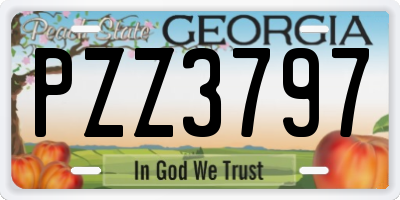GA license plate PZZ3797