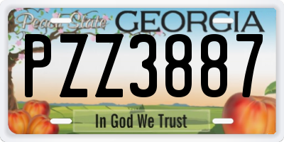 GA license plate PZZ3887