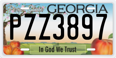 GA license plate PZZ3897