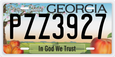 GA license plate PZZ3927