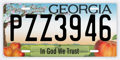 GA license plate PZZ3946