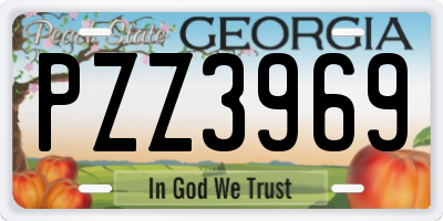 GA license plate PZZ3969