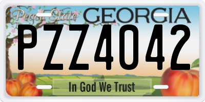 GA license plate PZZ4042