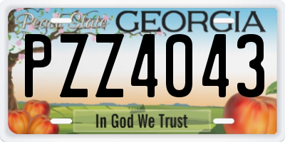 GA license plate PZZ4043