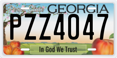GA license plate PZZ4047