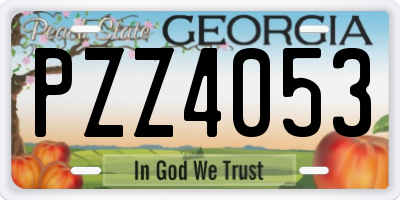 GA license plate PZZ4053