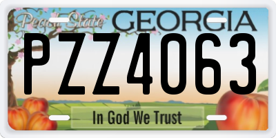 GA license plate PZZ4063