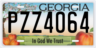 GA license plate PZZ4064