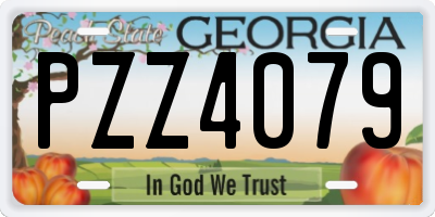 GA license plate PZZ4079