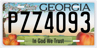 GA license plate PZZ4093