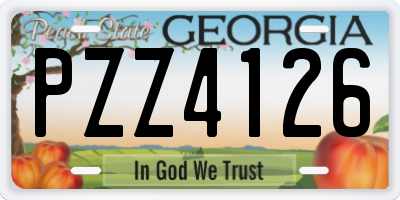 GA license plate PZZ4126