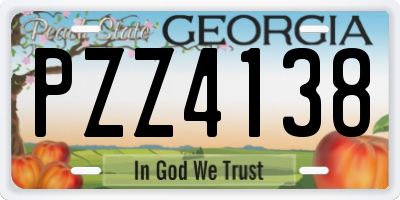 GA license plate PZZ4138