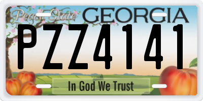 GA license plate PZZ4141
