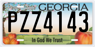 GA license plate PZZ4143