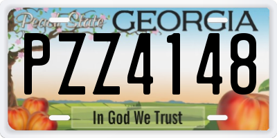 GA license plate PZZ4148
