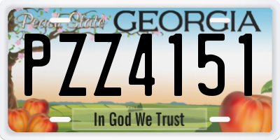GA license plate PZZ4151