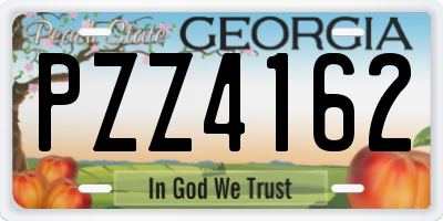 GA license plate PZZ4162