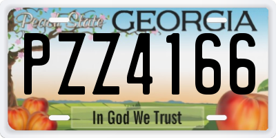 GA license plate PZZ4166