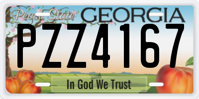GA license plate PZZ4167