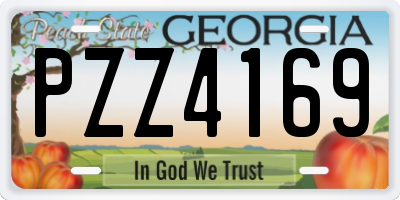GA license plate PZZ4169