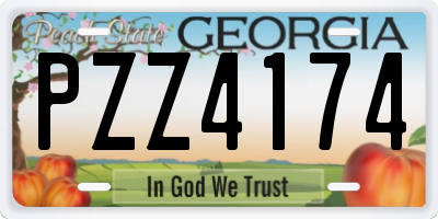 GA license plate PZZ4174