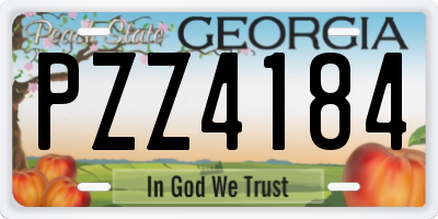 GA license plate PZZ4184