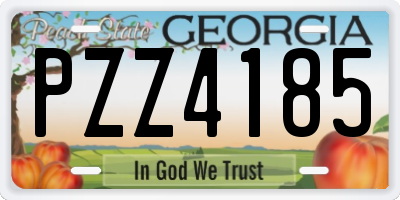 GA license plate PZZ4185