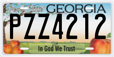 GA license plate PZZ4212