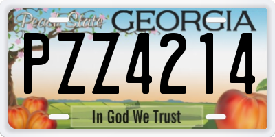GA license plate PZZ4214