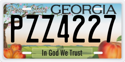 GA license plate PZZ4227