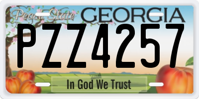 GA license plate PZZ4257
