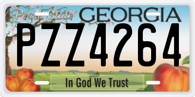 GA license plate PZZ4264