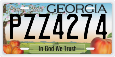 GA license plate PZZ4274