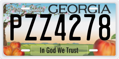 GA license plate PZZ4278