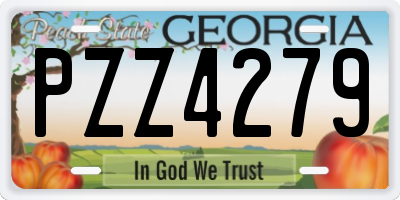 GA license plate PZZ4279