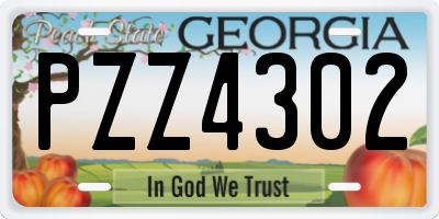 GA license plate PZZ4302