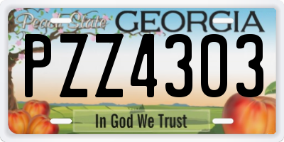 GA license plate PZZ4303