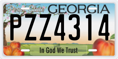 GA license plate PZZ4314