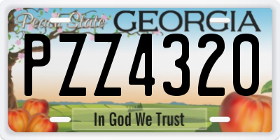 GA license plate PZZ4320