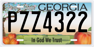GA license plate PZZ4322