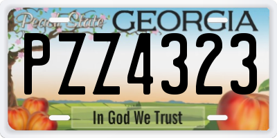 GA license plate PZZ4323