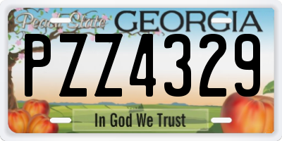 GA license plate PZZ4329