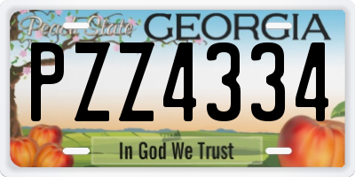 GA license plate PZZ4334