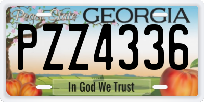GA license plate PZZ4336