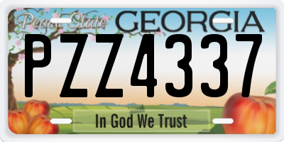 GA license plate PZZ4337
