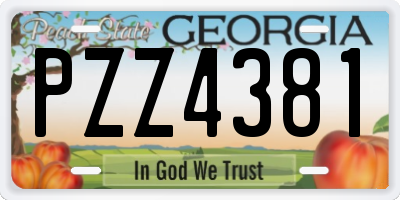 GA license plate PZZ4381