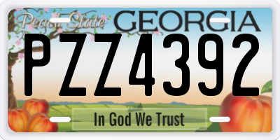 GA license plate PZZ4392