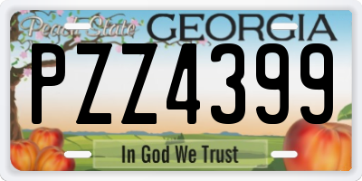 GA license plate PZZ4399